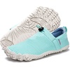 WateLves Water Shoes Womens Mens – Comfortable Lightweight Striped Pattern Barefoot Shoes for Beach Swim Pool Yoga Boating Water Aerobics(Mint Green)