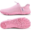 WateLves Water Shoes Womens Mens – Comfortable Lightweight Striped Pattern Barefoot Shoes for Beach Swim Pool Yoga Boating Water Aerobics(Pink)