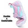 WateLves Water Shoes for Toddler Little Big Kid Wide Barefoot Aqua Athletic Sneakers Girls Boys Hiking Beach Swim Fast Dry Shoes(Pink/Blue)