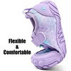 WateLves Water Shoes for Toddler Little Big Kid Wide Barefoot Aqua Athletic Sneakers Girls Boys Hiking Beach Swim Fast Dry Shoes(Purple)