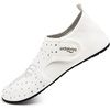 WateLves Water Shoes for Women Men Swim Beach Aqua Socks House Slippers Quick Dry Barefoot Travel Shoes with Adjustable Magic Tape for Pool Diving Boating Yoga(A-white)