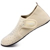 WateLves Water Shoes for Women Men Swim Beach Aqua Socks House Slippers Quick Dry Barefoot Travel Shoes with Adjustable Magic Tape for Pool Diving Boating Yoga(A-beige)