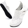 WateLves Water Shoes for Women Men Swim Beach Aqua Socks House Slippers Quick Dry Barefoot Travel Shoes with Adjustable Magic Tape for Pool Diving Boating Yoga(A-white)
