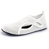 WateLves Water Shoes for Women Men Swim Beach Aqua Socks House Slippers Quick Dry Barefoot Travel Shoes with Adjustable Magic Tape for Pool Diving Boating Yoga(B-white)