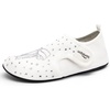 WateLves Water Shoes for Women Men Swim Beach Aqua Socks House Slippers Quick Dry Barefoot Travel Shoes with Adjustable Magic Tape for Pool Diving Boating Yoga(A-white)