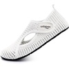 WateLves Water Shoes for Women Men Swim Beach Aqua Socks House Slippers Quick Dry Barefoot Travel Shoes with Adjustable Magic Tape for Pool Diving Boating Yoga(B-white)