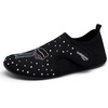 WateLves Water Shoes for Women Men Swim Beach Aqua Socks House Slippers Quick Dry Barefoot Travel Shoes with Adjustable Magic Tape for Pool Diving Boating Yoga(A-black/Colorful)