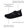 WateLves Water Shoes for Women Men Swim Beach Aqua Socks House Slippers Quick Dry Barefoot Travel Shoes with Adjustable Magic Tape for Pool Diving Boating Yoga(B-black)