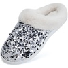 WateLves Women’s Slippers Comfort Memory Foam House Slippers Plush Lining Bedroom Shoes for Indoor & Outdoor(Sequins Silver)