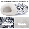 WateLves Women’s Slippers Comfort Memory Foam House Slippers Plush Lining Bedroom Shoes for Indoor & Outdoor(Sequins Silver)
