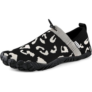 WateLves Barefoot Water Shoes Women Men Beach Breathable Walking Shoes Anti Slip Wide Toe Minimalist Zero Drop Sneakers for Travel Hiking Yoga(Leopard/Black)