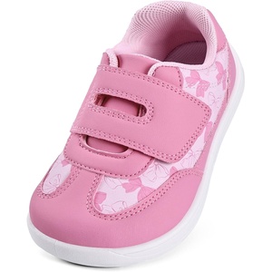 WateLves Toddler Little Kids Wide Shoes Girls Boys Barefoot Sneakers Zero Drop Walking Lightweight Non-Slip Shoes(Bowknot)
