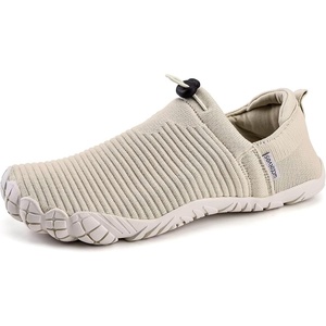 WateLves Water Shoes Womens Mens – Comfortable Lightweight Striped Pattern Barefoot Shoes for Beach Swim Pool Yoga Boating Water Aerobics(Apricot)