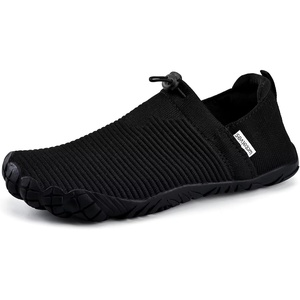 WateLves Water Shoes Womens Mens – Comfortable Lightweight Striped Pattern Barefoot Shoes for Beach Swim Pool Yoga Boating Water Aerobics(Black)
