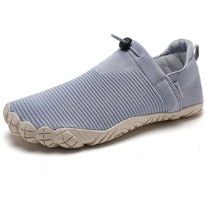 WateLves Water Shoes Womens Mens – Comfortable Lightweight Striped Pattern Barefoot Shoes for Beach Swim Pool Yoga Boating Water Aerobics(Grey Purple)