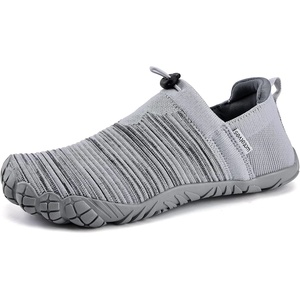 WateLves Water Shoes Womens Mens – Comfortable Lightweight Striped Pattern Barefoot Shoes for Beach Swim Pool Yoga Boating Water Aerobics(Light Gray)