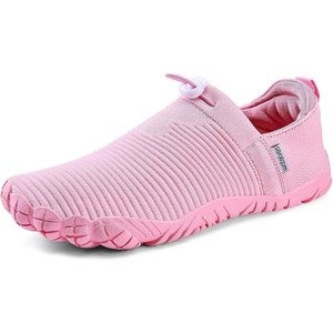 WateLves Water Shoes Womens Mens – Comfortable Lightweight Striped Pattern Barefoot Shoes for Beach Swim Pool Yoga Boating Water Aerobics(Pink)