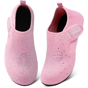 WateLves Water Shoes for Women Men Swim Beach Aqua Socks House Slippers Quick Dry Barefoot Travel Shoes with Adjustable Magic Tape for Pool Diving Boating Yoga(A-pink)