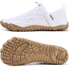 WateLves Barefoot Water Shoes Women Men Minimalist Comfortable Walking Shoes Beach Outdoor Running Sneakers(White/Brown)
