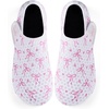 WateLves Water Shoes for Women Men Swim Beach Aqua Socks Quick Dry Barefoot House Slippers Travel Shoes with Adjustable Magic Tape for Pool Diving Boating Yoga Surf(B-white/Pink)