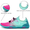 Water Shoes Mens Womens Beach Swim Shoes Quick-Dry Aqua Socks Pool Shoes for Surf Yoga Water Aerobics(B/Rose/Green)