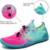 Water Shoes Mens Womens Beach Swim Shoes Quick-Dry Aqua Socks Pool Shoes for Surf Yoga Water Aerobics(B/Rose/Green)