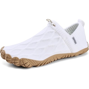 WateLves Barefoot Water Shoes Women Men Minimalist Comfortable Walking Shoes Beach Outdoor Running Sneakers(White/Brown)