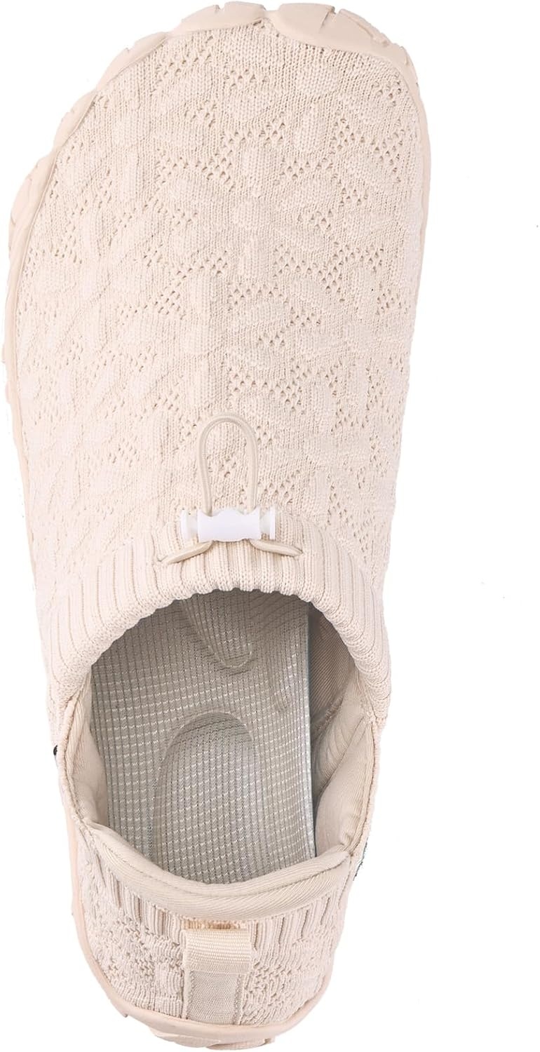 image:imageWateLves Barefoot Water Shoes Women Men Wide Toe Breathable Walking Shoes QuickDry Anti Slip Lightweight Aqua Shoes for Beach Swim Surf YogaBeige