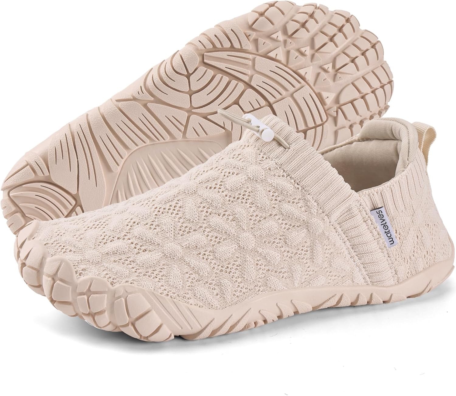 image:imageWateLves Barefoot Water Shoes Women Men Wide Toe Breathable Walking Shoes QuickDry Anti Slip Lightweight Aqua Shoes for Beach Swim Surf YogaBeige