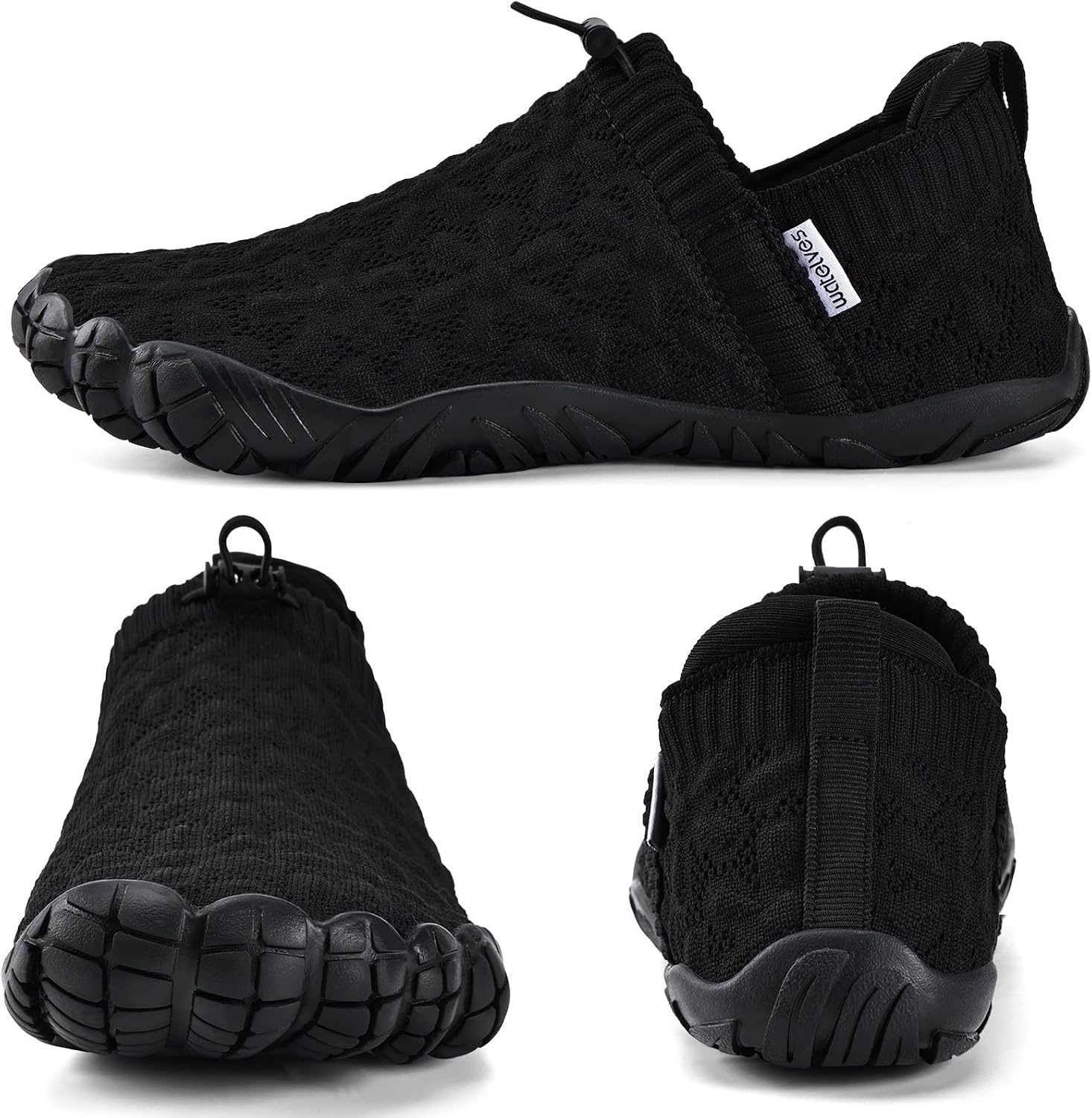 image:imageWateLves Barefoot Water Shoes Women Men Wide Toe Breathable Walking Shoes QuickDry Anti Slip Lightweight Aqua Shoes for Beach Swim Surf YogaBlack
