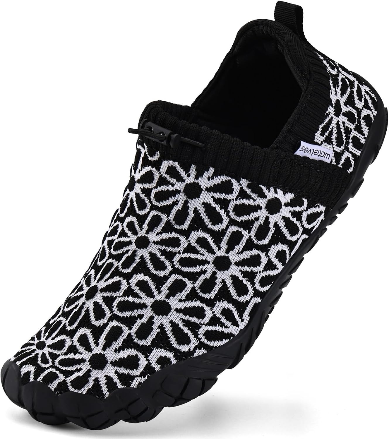 image:imageWateLves Barefoot Water Shoes Women Men Wide Toe Breathable Walking Shoes QuickDry Anti Slip Lightweight Aqua Shoes for Beach Swim Surf YogaBlackWhite