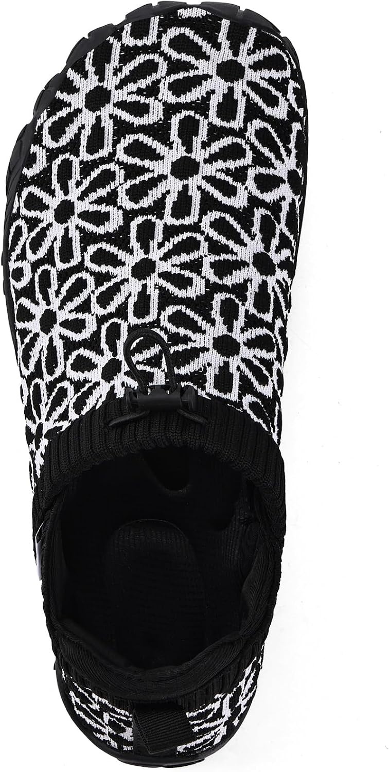 image:imageWateLves Barefoot Water Shoes Women Men Wide Toe Breathable Walking Shoes QuickDry Anti Slip Lightweight Aqua Shoes for Beach Swim Surf YogaBlackWhite