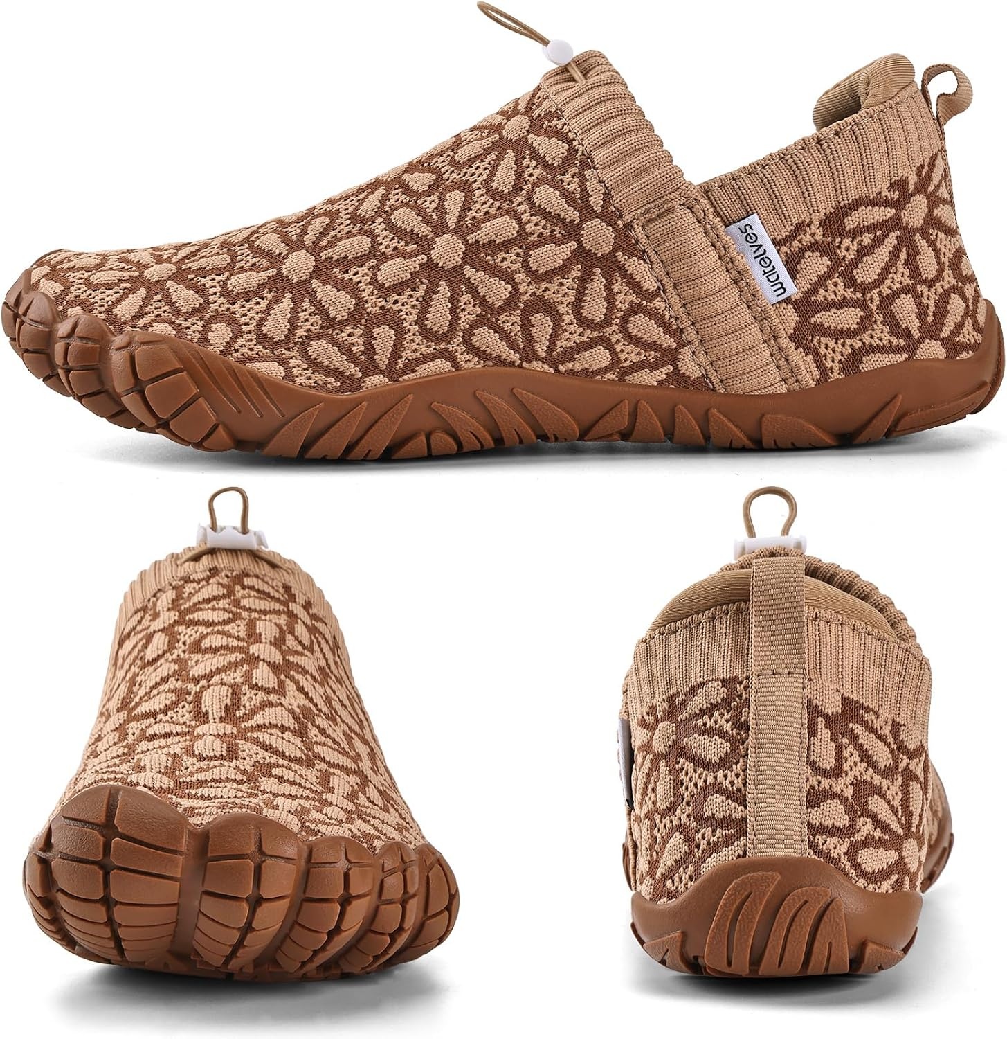 image:imageWateLves Barefoot Water Shoes Women Men Wide Toe Breathable Walking Shoes QuickDry Anti Slip Lightweight Aqua Shoes for Beach Swim Surf YogaBrown