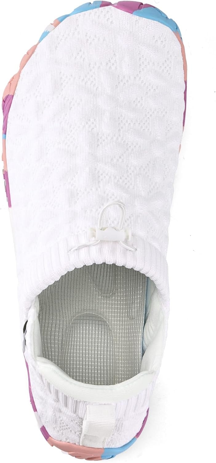 image:imageWateLves Barefoot Water Shoes Women Men Wide Toe Breathable Walking Shoes QuickDry Anti Slip Lightweight Aqua Shoes for Beach Swim Surf YogaMix White