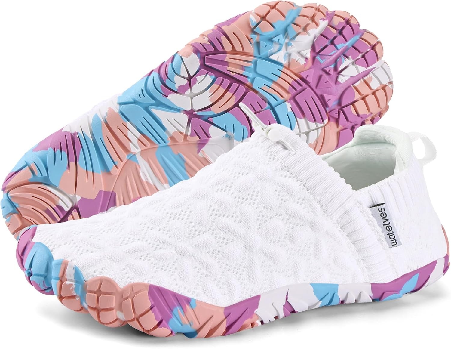 image:imageWateLves Barefoot Water Shoes Women Men Wide Toe Breathable Walking Shoes QuickDry Anti Slip Lightweight Aqua Shoes for Beach Swim Surf YogaMix White
