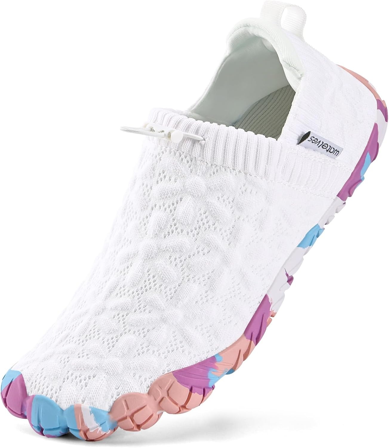 image:imageWateLves Barefoot Water Shoes Women Men Wide Toe Breathable Walking Shoes QuickDry Anti Slip Lightweight Aqua Shoes for Beach Swim Surf YogaMix White