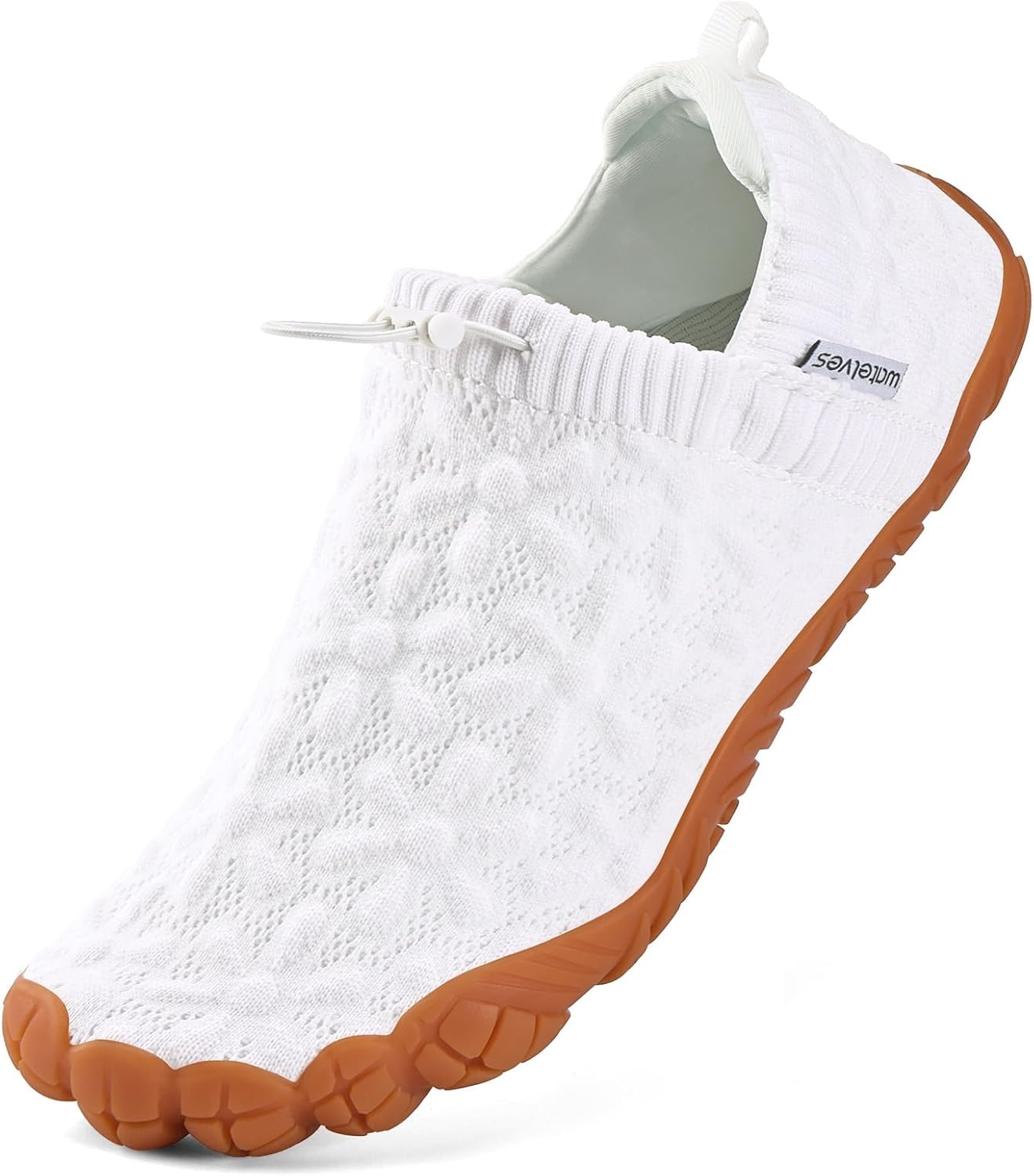 image:imageWateLves Barefoot Water Shoes Women Men Wide Toe Breathable Walking Shoes QuickDry Anti Slip Lightweight Aqua Shoes for Beach Swim Surf YogaWhite