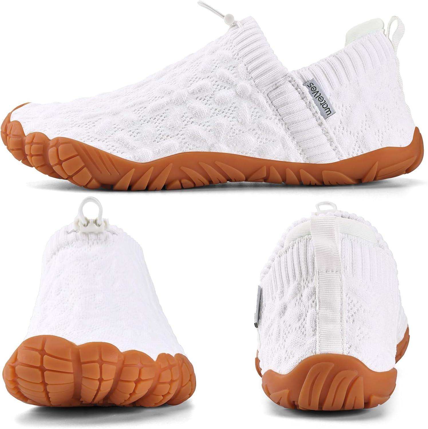 image:imageWateLves Barefoot Water Shoes Women Men Wide Toe Breathable Walking Shoes QuickDry Anti Slip Lightweight Aqua Shoes for Beach Swim Surf YogaWhite
