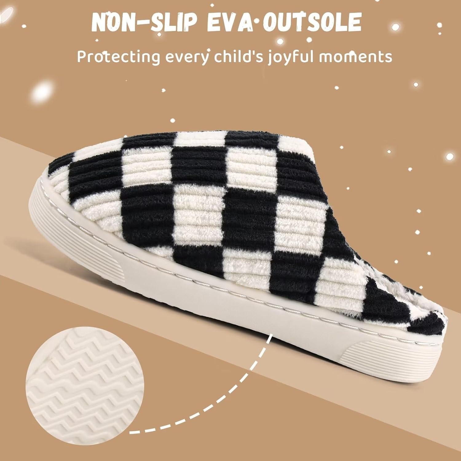 image:imageWateLves Kids Boys Girls Slippers Toddler Warm House ShoesBlack