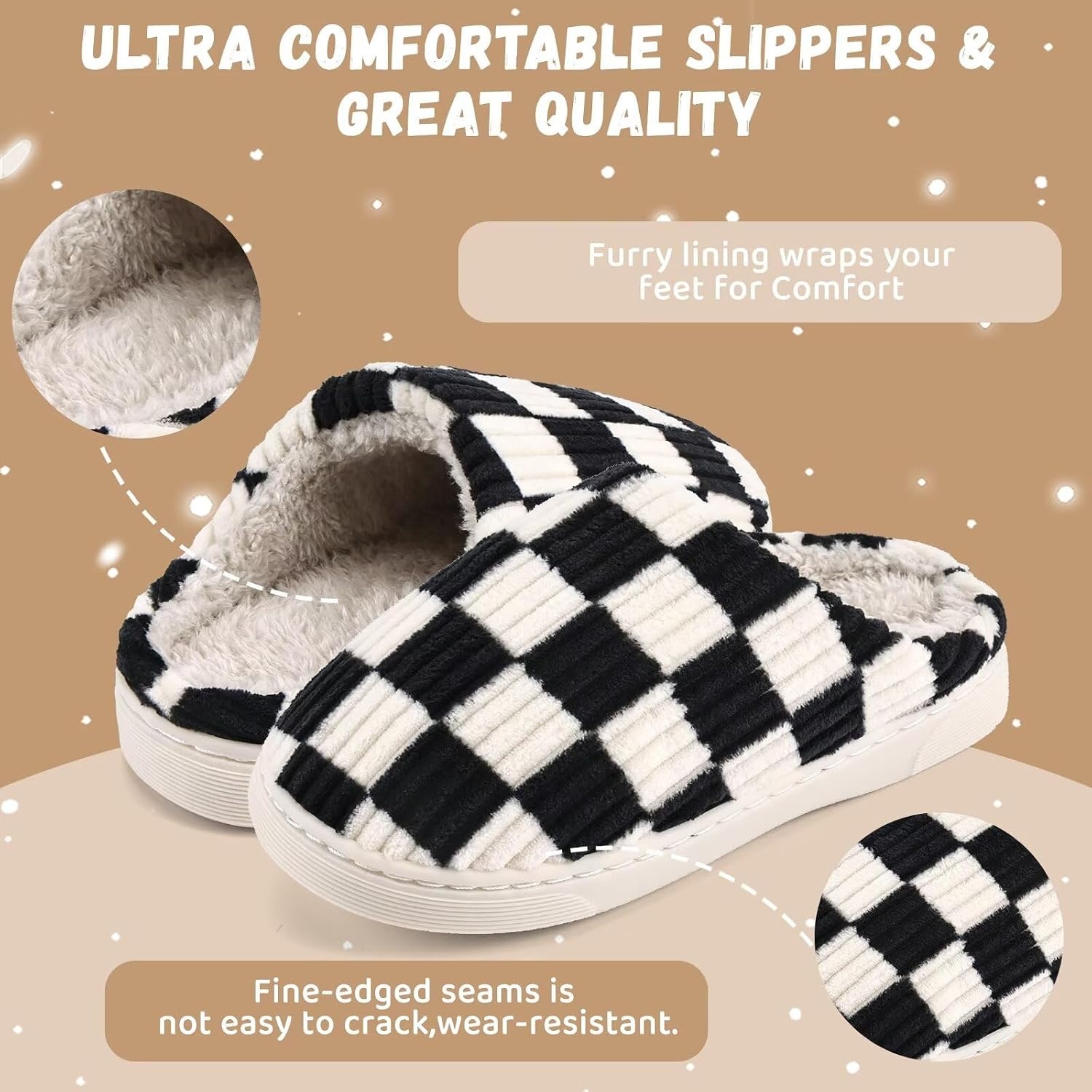 image:imageWateLves Kids Boys Girls Slippers Toddler Warm House ShoesBlack