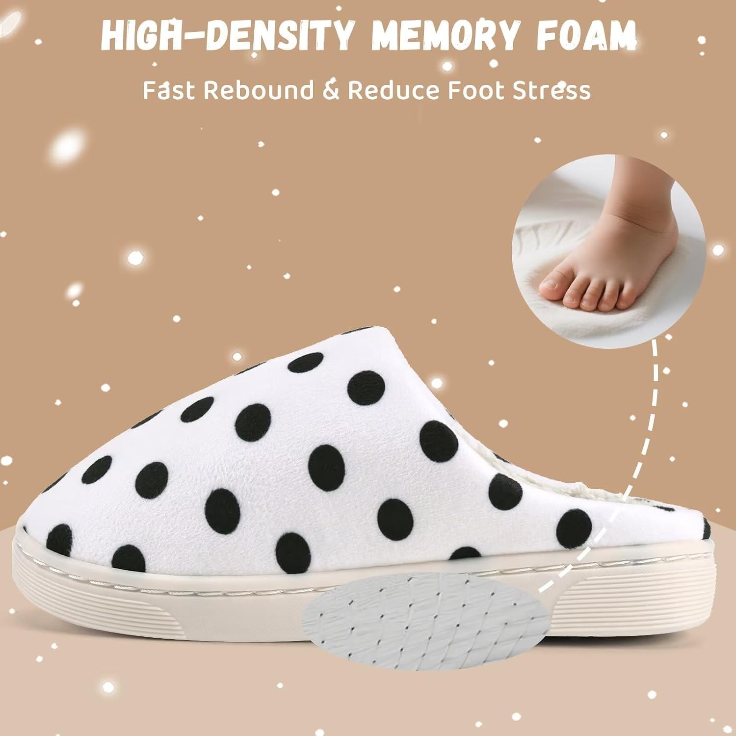 image:imageWateLves Kids Boys Girls Slippers Toddler Warm House ShoesBlack Dot
