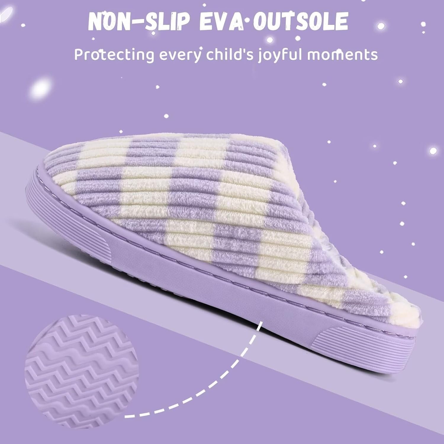 image:imageWateLves Kids Boys Girls Slippers Toddler Warm House ShoesPurple