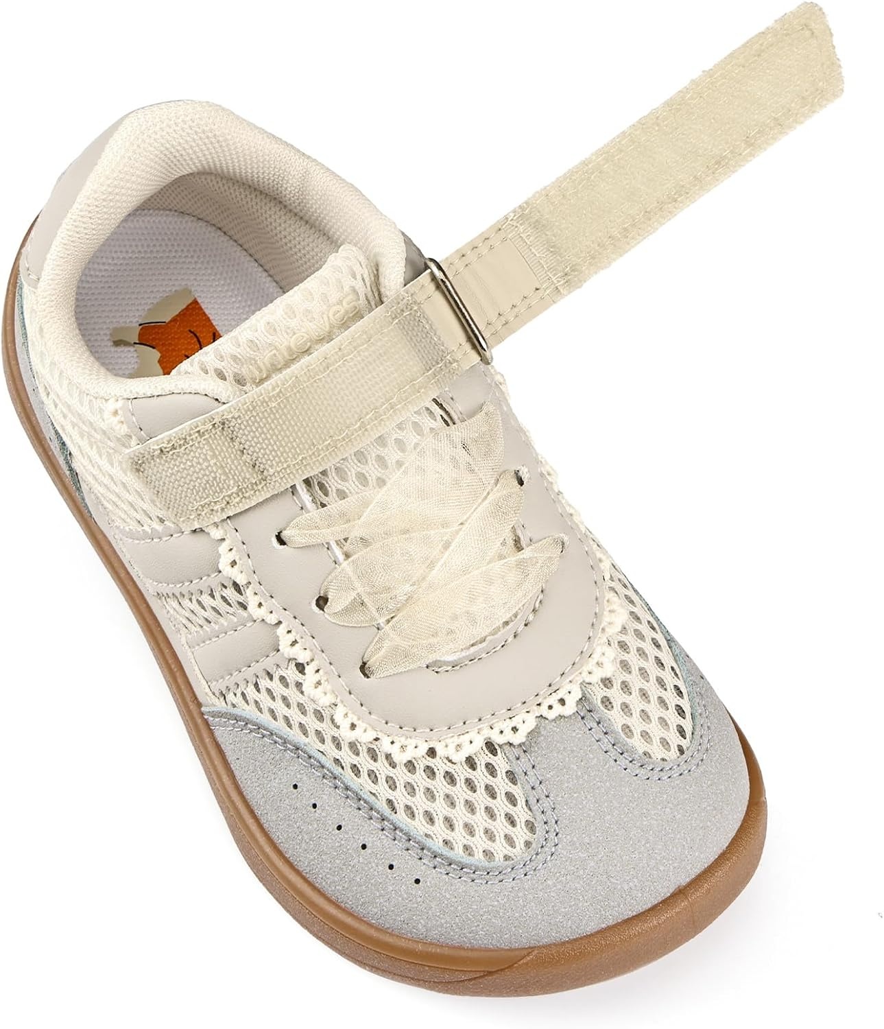 image:imageWateLves Toddler Little Kids Wide Barefoot Shoes Girls Boys Breathable Minimalist Zero Drop Sneakers Lightweight Wide Toe Walking ShoesBeigeGray