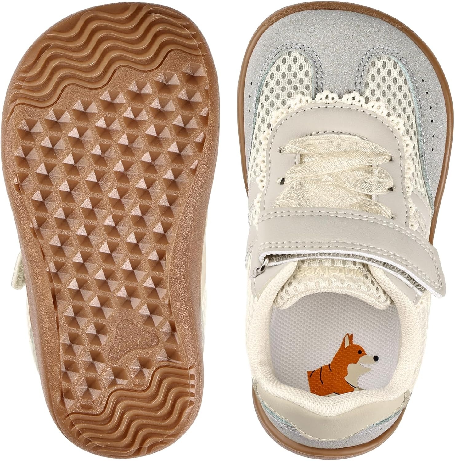 image:imageWateLves Toddler Little Kids Wide Barefoot Shoes Girls Boys Breathable Minimalist Zero Drop Sneakers Lightweight Wide Toe Walking ShoesBeigeGray