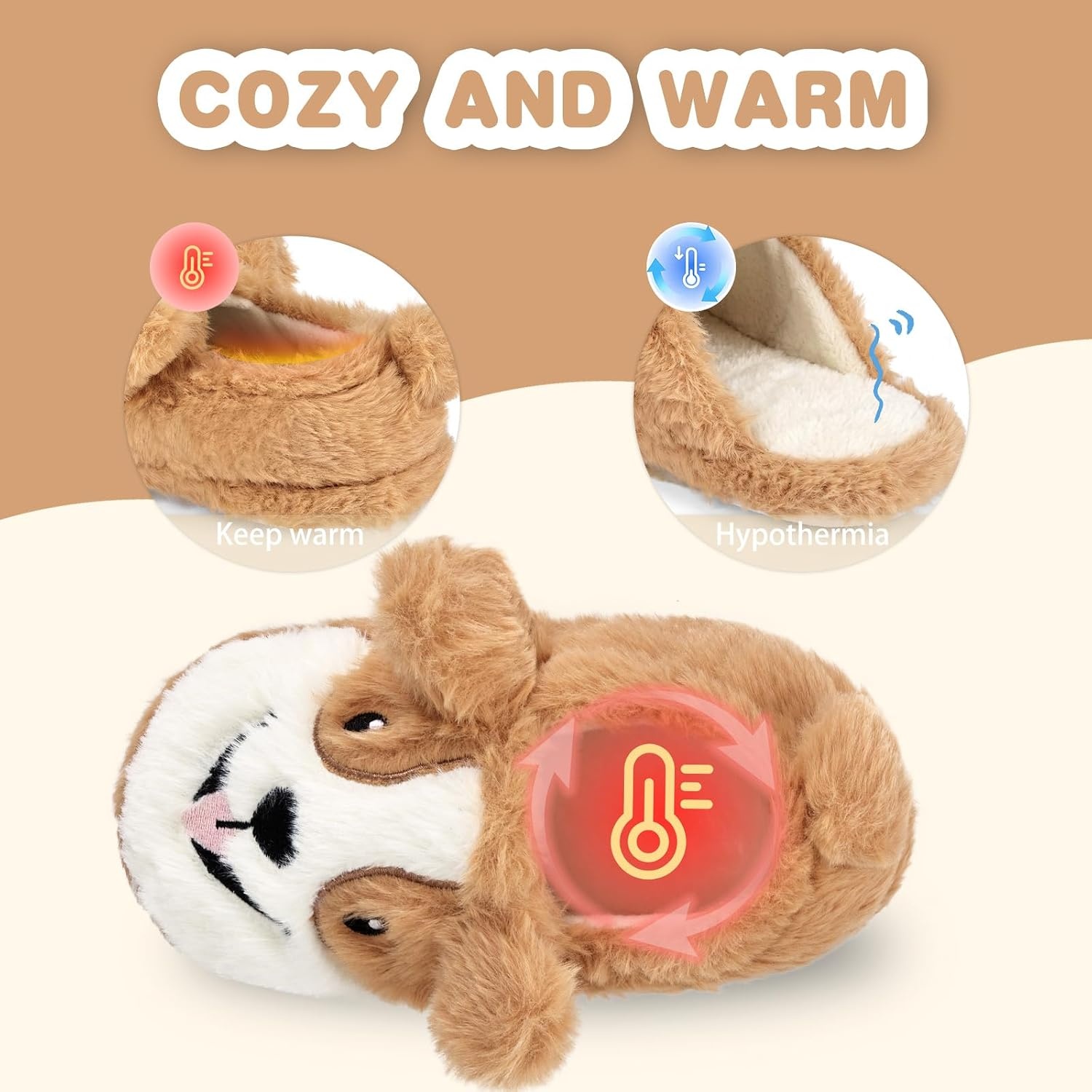 image:imageWateLves Toddler Slippers Boys Girls Full Wrapped Winter ShoesCorgi