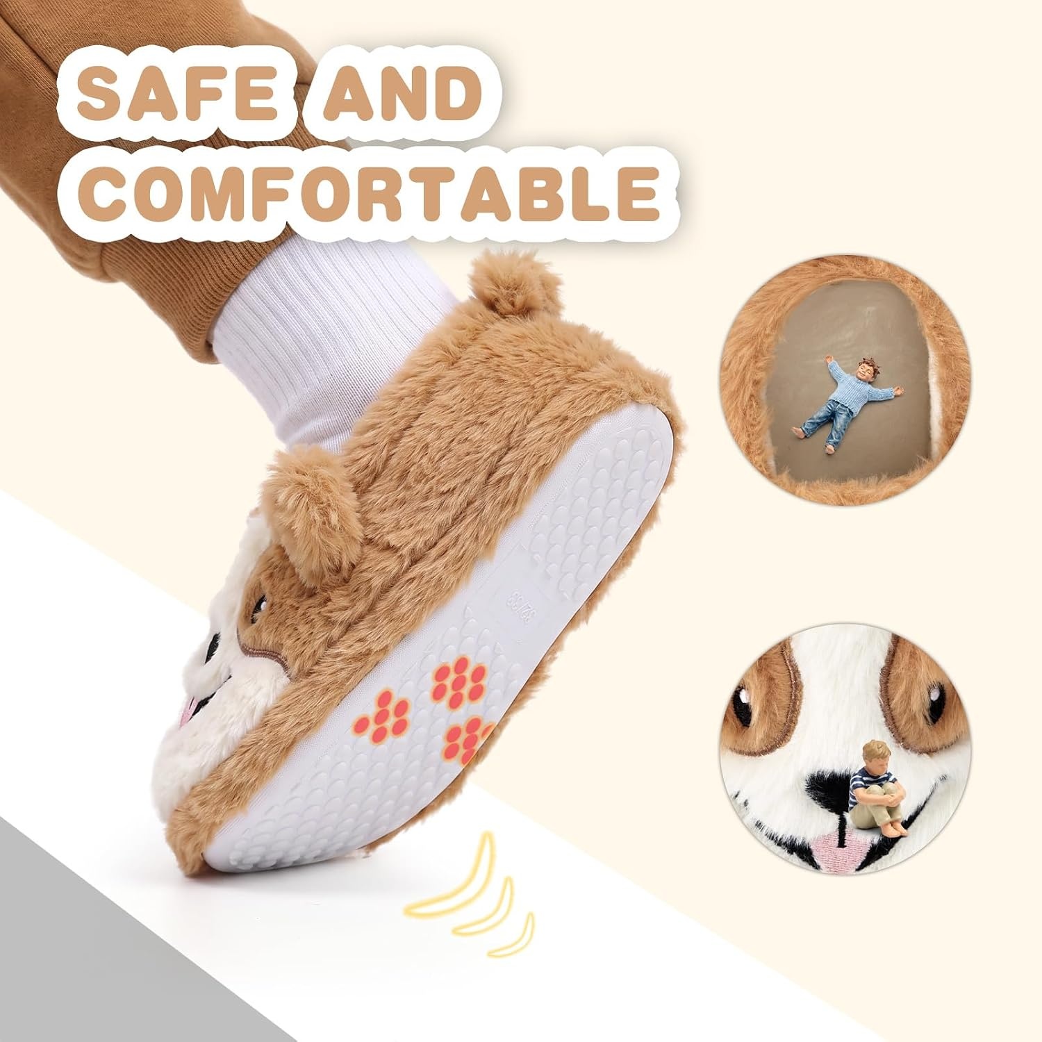 image:imageWateLves Toddler Slippers Boys Girls Full Wrapped Winter ShoesCorgi