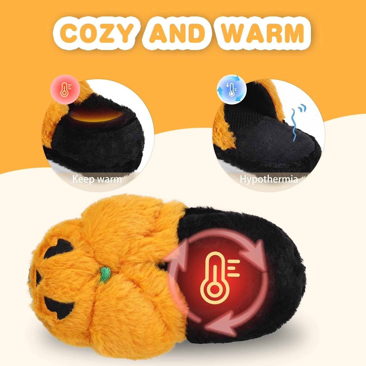 image:imageWateLves Toddler Slippers Boys Girls Full Wrapped Winter ShoesHalloween Pumpkin
