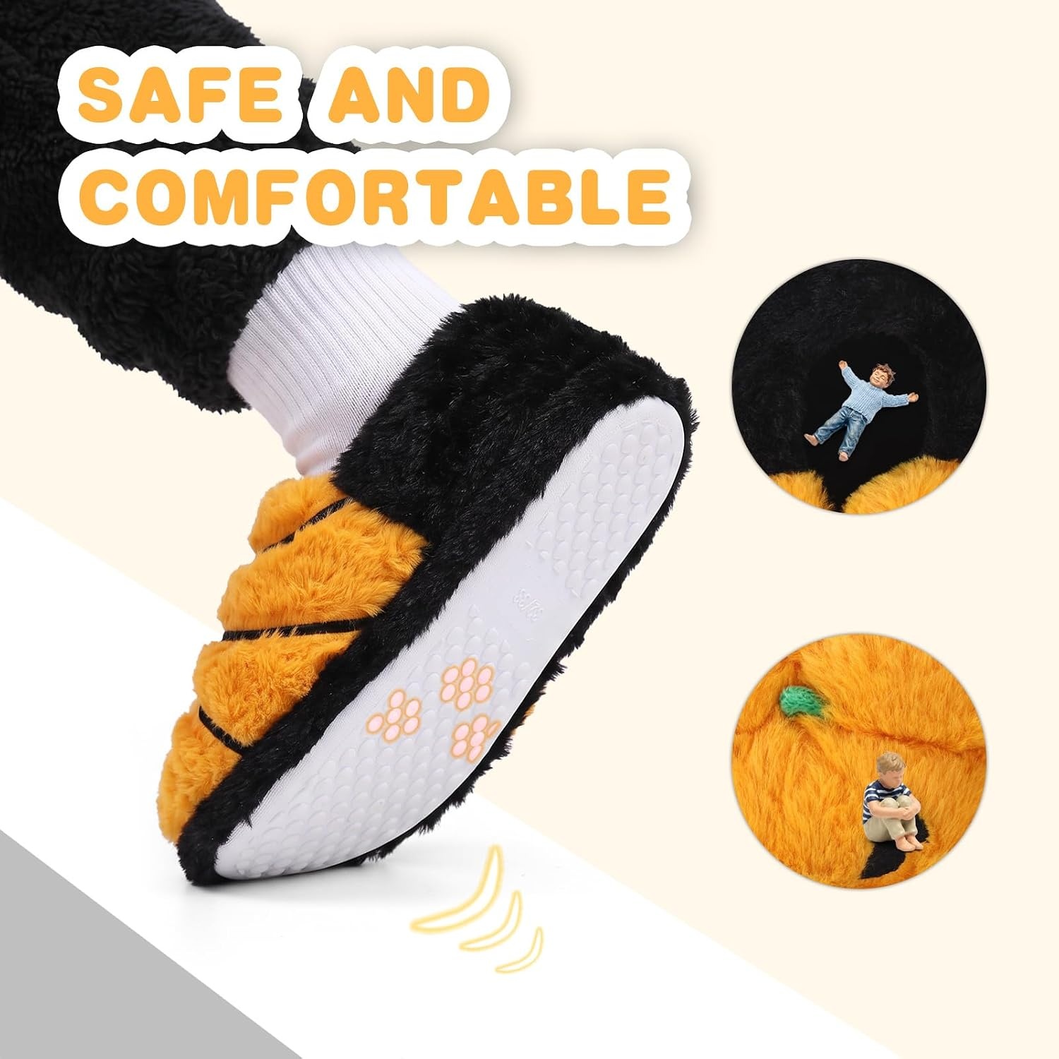 image:imageWateLves Toddler Slippers Boys Girls Full Wrapped Winter ShoesHalloween Pumpkin