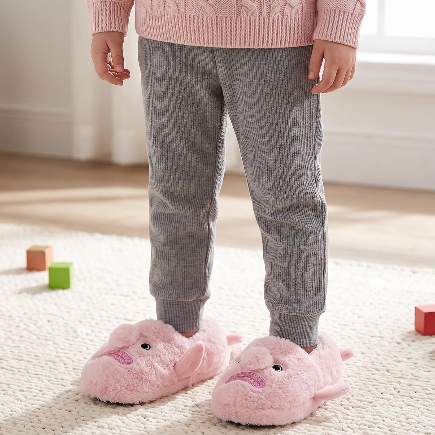 image:imageWateLves Toddler Slippers Boys Girls Full Wrapped Winter ShoesPink Fish