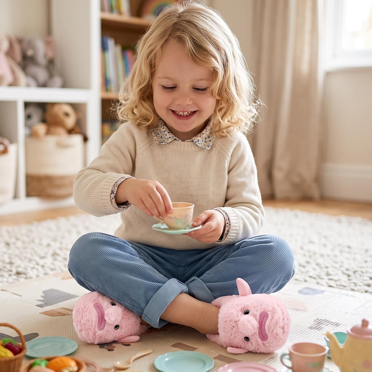 image:imageWateLves Toddler Slippers Boys Girls Full Wrapped Winter ShoesPink Fish